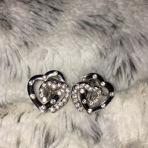 Swarovski clip on heart earrings